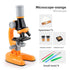 Orange Kids Biological Microscope Kit 100x 400x 1200x LED Magnification STEM Science Toy for School Students with Sample Slides
