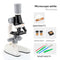 White Kids Biological Microscope Kit 100x 400x 1200x LED Magnification STEM Science Toy for School Students with Sample Slides