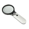 2 Pack Black and white Handheld LED Magnifying Glass 10x Zoom 70mm Lens Illuminated Reading Magnifier with Light for Seniors Low Vision Books Maps and Kids Science