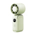 Light green Portable Handheld Fan 350 Degree Rotation Foldable Neck Hanging Waist Fan with Magnetic Base LED Display 5 Speed Personal Fan