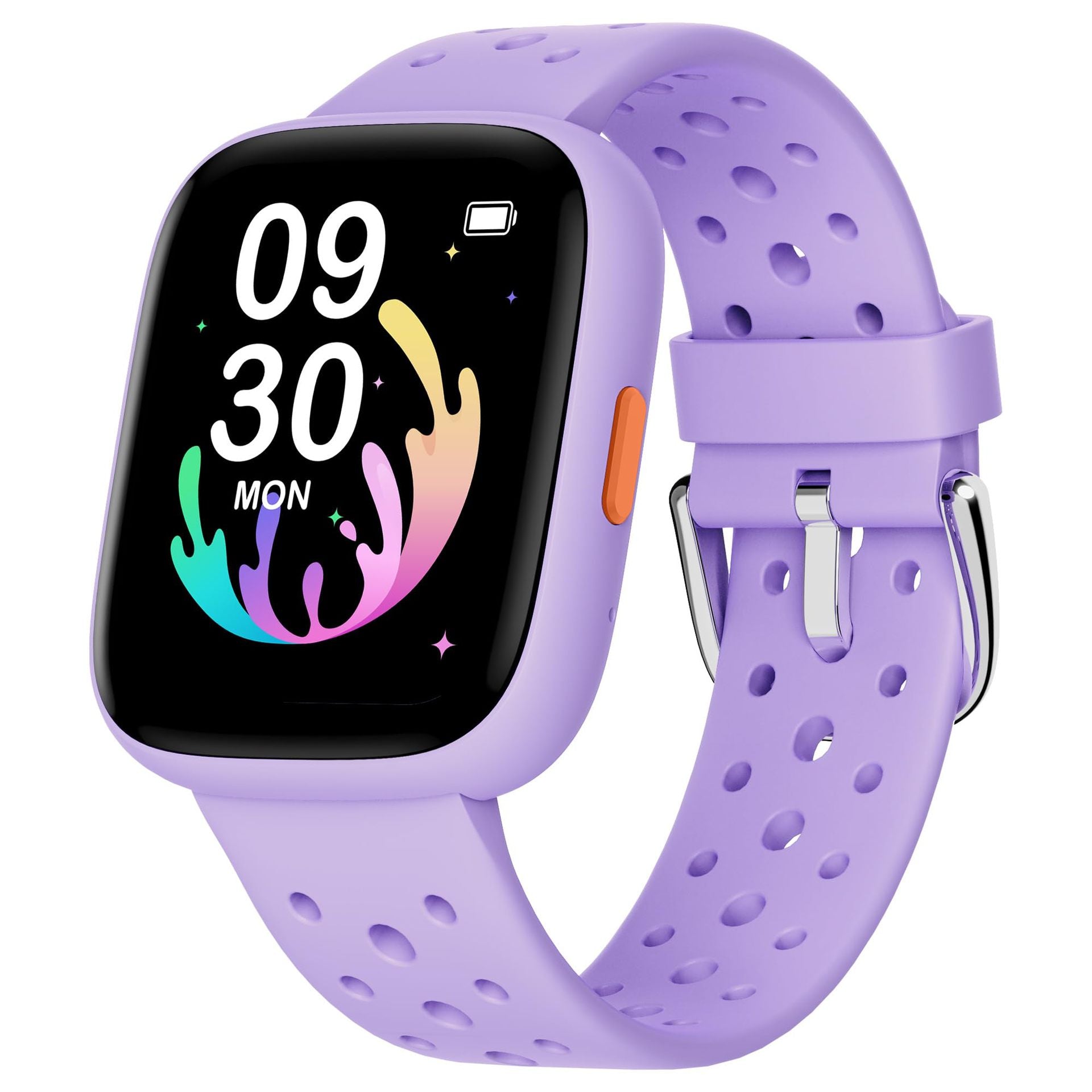 Purple Kids Smart Watch Fitness Tracker with Pedometer Heart Rate Monitor and 14 Sport Modes IP68 Waterproof Watch for Boys and Girls