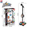 Black Kids Star Karaoke Microphone Stand Adjustable Height Music Toy with Flashing Lights and MP3 Connectivity for Boys and Girls