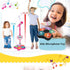 Blue Kids Star Karaoke Microphone Stand Adjustable Height Music Toy with Flashing Lights and MP3 Connectivity for Boys and Girls