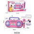 Pink Kids Portable Singing Machine Karaoke Boombox Toy with Microphone Flashing Lights and MP3 Music Player for Boys and Girls