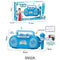 Blue Kids Portable Singing Machine Karaoke Boombox Toy with Microphone Flashing Lights and MP3 Music Player for Boys and Girls