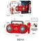 Red Kids Portable Singing Machine Karaoke Boombox Toy with Microphone Flashing Lights and MP3 Music Player for Boys and Girls