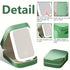 Green Portable LED Makeup Mirror with Jewellery Storage Box Touch Screen Adjustable Light Travel Cosmetic Organizer Case