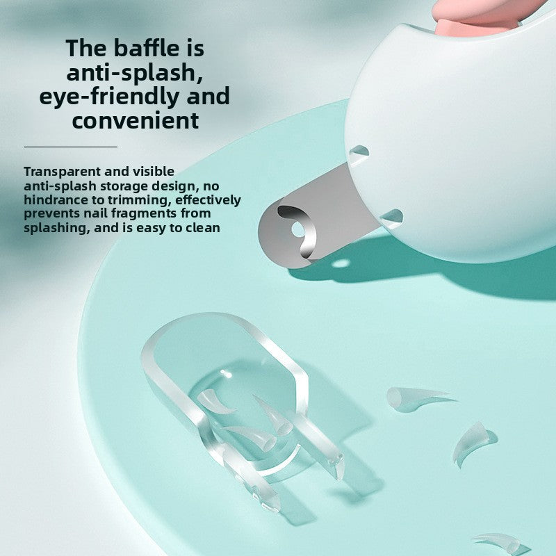 2-PCS Pink Adjustable Pet Nail Clipper with Safety Guard Professional Cat Dog Claw Trimmer with Hidden Nail File and Splash Proof Box