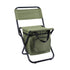 Olive green 3-in-1 Portable Folding Camping Chair with Built-in 10L Cooler Bag Lightweight Backpack Stool for Fishing Beach and Outdoor Picnics