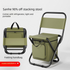 Olive green 3-in-1 Portable Folding Camping Chair with Built-in 10L Cooler Bag Lightweight Backpack Stool for Fishing Beach and Outdoor Picnics