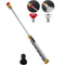 Grey High Pressure Washer Gun with 2 Spray Nozzles 19inch Long Wand Metal Garden Hose Sprayer for Car Wash Window Cleaning and Watering