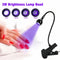 Black 3W UV LED Gel Nail Curing Lamp Clip On Flexible Gooseneck Light 4 Brightness Levels for Gel Polish and Resin Curing