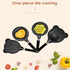 3-PCS Mini Non-Stick Egg Frying Pan Cartoon Shaped Omelette Cooker Mould for Breakfast Pancakes and Creative Cooking(Five-pointed star + heart + plum blossom)