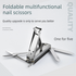 2-PCS Original steel colour 5-in-1 Foldable Stainless Steel Nail Clipper Multitool Keychain with Knife Scissors and File Portable Pocket Manicure Set