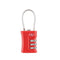 Red TSA Approved Cable Combination Padlock 3-Digit Security Lock for Travel Luggage Suitcase Gym Lockers Durable Steel Wire Australian Travel Essential