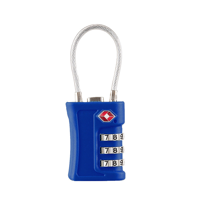 Deep blue TSA Approved Cable Combination Padlock 3-Digit Security Lock for Travel Luggage Suitcase Gym Lockers Durable Steel Wire Australian Travel Essential