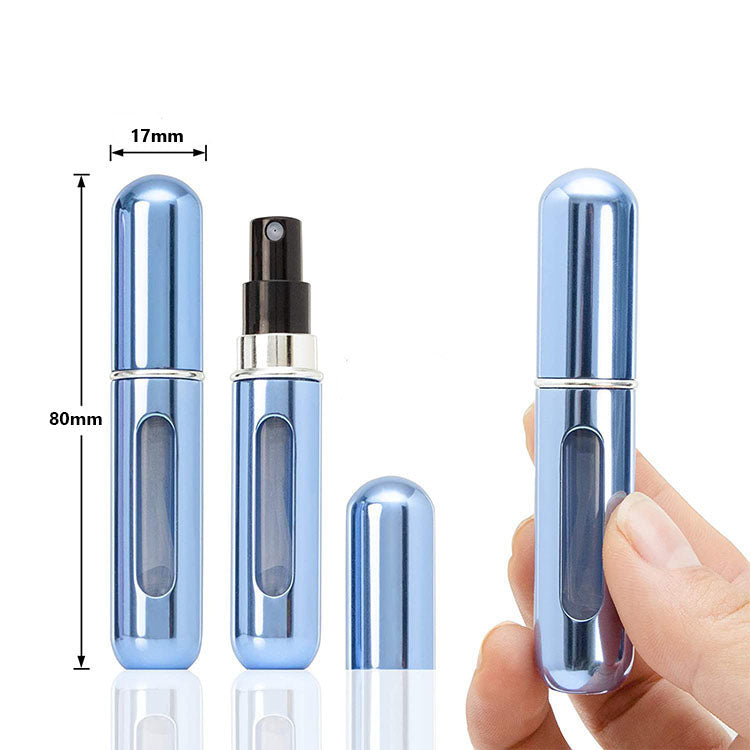 5-Pcs Azure blue 5ml Refillable Perfume Atomizer Portable Bottom Fill Travel Spray Bottle for Fragrance and Aftershave Australian Travel Essential
