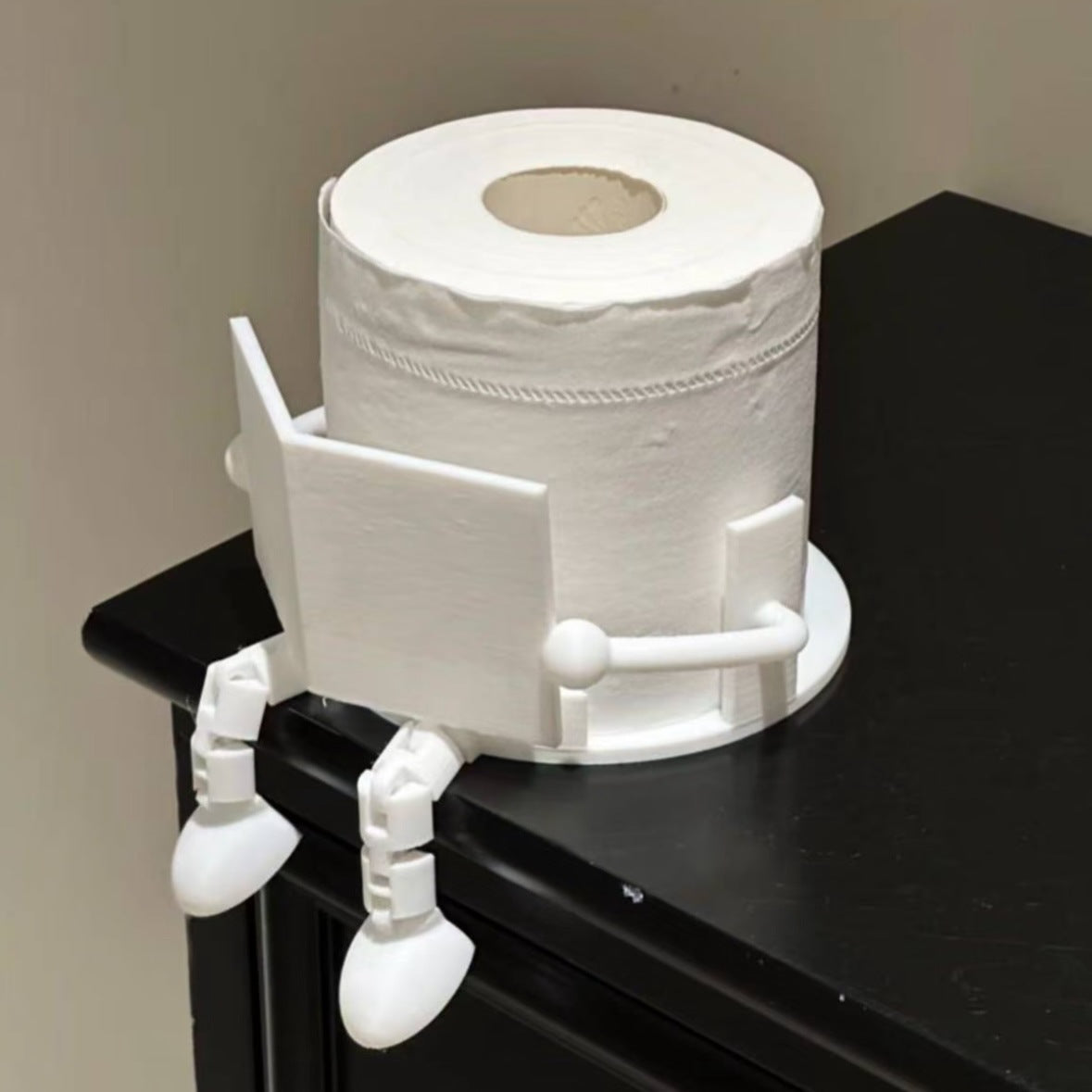 2-PCS Black Novelty 3D Printed Reading Figure Toilet Roll Holder Fun Desktop Paper Stand Ornament for Bathroom Decor Unique Gift for Australian Homes