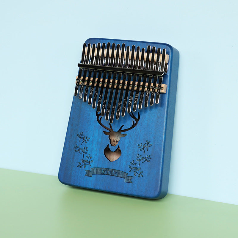 Sapphire blue forest deer 17 Key Kalimba Thumb Piano Solid Wood Portable Finger Piano for Beginners and Music Lovers Includes Tuning Kit and Bag for Australian Lifestyle
