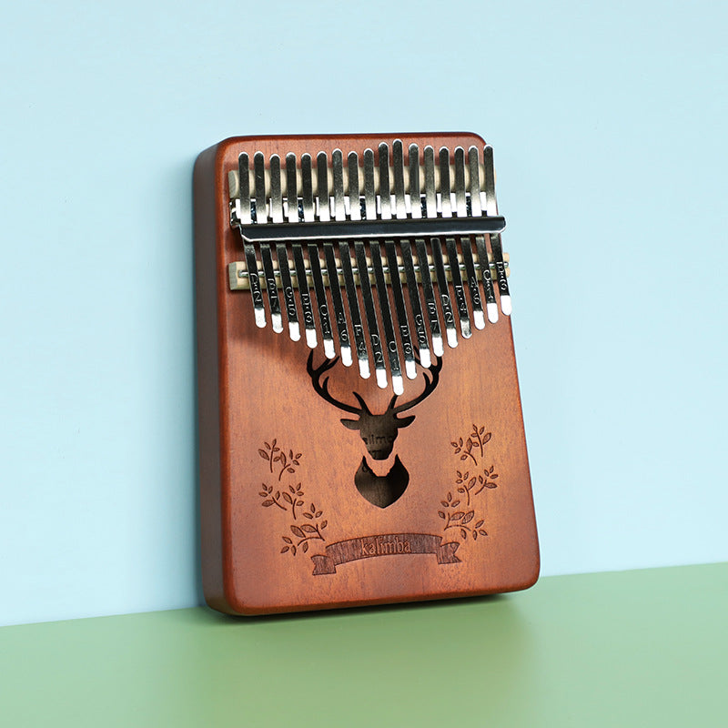 Retro forest deer 17 Key Kalimba Thumb Piano Solid Wood Portable Finger Piano for Beginners and Music Lovers Includes Tuning Kit and Bag for Australian Lifestyle