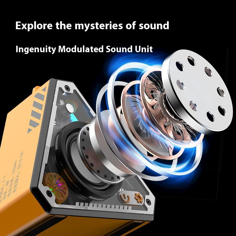 White Portable Bluetooth Speaker Mini Mecha Design 360 Surround Sound Transparent RGB Lights 5W Bass Subwoofer for Outdoor Camping and Australian Desktop Decor