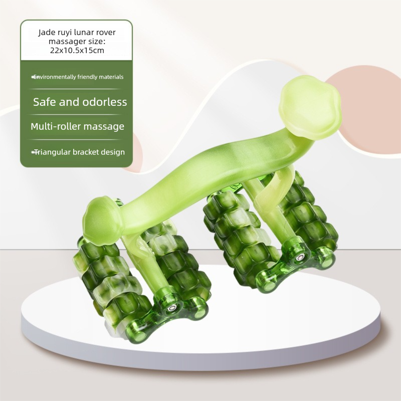 2-Pcs Green Manual Roller Massager Handheld Full Body Relaxation Tool for Back Waist Legs Moon Car Design Ergonomic Deep Tissue Massage for Australian Homes