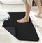 Black Super Absorbent Diatomite Quick Dry Bath Mat 50x80cm - Non-Slip Rubber Backing for Australian Bathroom & Entryway
