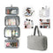 Gray Waterproof 4-Fold Hanging Toiletry Bag with Wet/Dry Separation for Australian Travel & Cosmetics