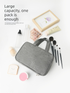 Gray Waterproof 4-Fold Hanging Toiletry Bag with Wet/Dry Separation for Australian Travel & Cosmetics