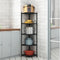 5-Tier Kitchen Corner Shelf Stand - Heavy Duty Carbon Steel Pot & Pan Organiser - Rust Resistant Freestanding Storage Rack for Small Spaces