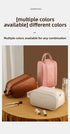 White Large Capacity PU Leather Makeup Bag Dual Zipper Cosmetic Case Waterproof Travel Toiletry Organiser with Brush Compartment
