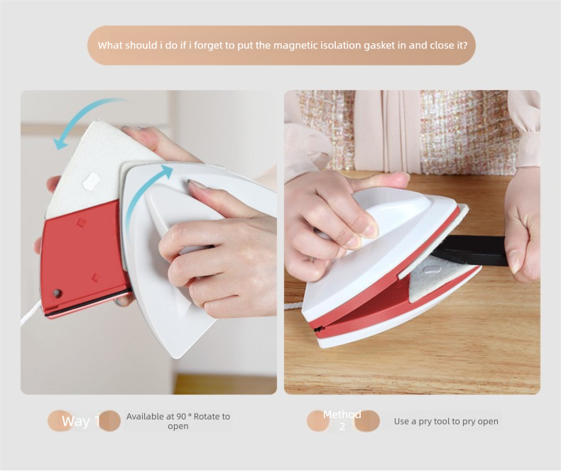 Magnetic Double Sided Window Cleaner with Water Tank 8-15mm Single Glazing Glass Wiper Tool High Rise Safety Rope