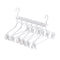 2-SET Space-Saving 6-in-1 Foldable Hanger Set Multi-Functional Closet Organizer Clothes Drying Rack with Pant Clips (White & White Clip Upgrade Edition) Ideal for Homes and Dorm Rooms