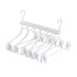 2-SET Space-Saving 6-in-1 Foldable Hanger Set Multi-Functional Closet Organizer Clothes Drying Rack with Pant Clips (White & White Clip Upgrade Edition) Ideal for Homes and Dorm Rooms