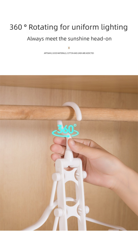 2-SET Space-Saving 6-in-1 Foldable Hanger Set Multi-Functional Closet Organizer Clothes Drying Rack with Pant Clips (White & White Clip Upgrade Edition) Ideal for Homes and Dorm Rooms