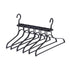 2-SET Space-Saving 6-in-1 Foldable Hanger Set Multi-Functional Closet Organizer Clothes Drying Rack with Pant Clips (Black & Black Clip Upgrade Edition) Ideal for Homes and Dorm Rooms