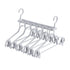 2-SET Space-Saving 6-in-1 Foldable Hanger Set Multi-Functional Closet Organizer Clothes Drying Rack with Pant Clips (Gray & Gray Clip Upgrade Edition) Ideal for Homes and Dorm Rooms