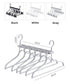2-SET Space-Saving 6-in-1 Foldable Hanger Set Multi-Functional Closet Organizer Clothes Drying Rack with Pant Clips (Gray & Gray Clip Upgrade Edition) Ideal for Homes and Dorm Rooms