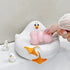 White Ceramic Seagull Soap Dish with Drainage Cute Cartoon Animal Soap Bar Holder for Bathroom Kitchen Sink Novelty Home Decor