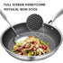 Stainless Steel Non-Stick Frying Pan 26CM Honeycomb Wok Skillet with Lid Induction Compatible Cookware Silver