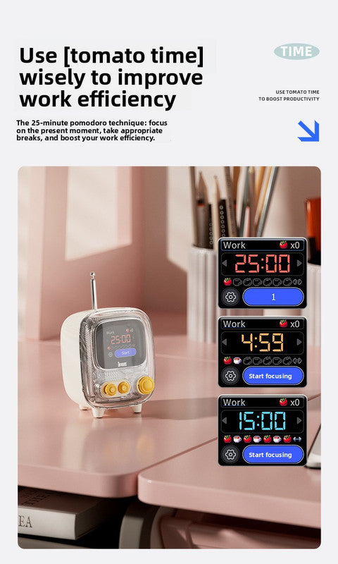 Green Retro Pixel Art Bluetooth Speaker Smart Desktop Audio with LED Display DIY Animation Alarm Clock and Mini Games