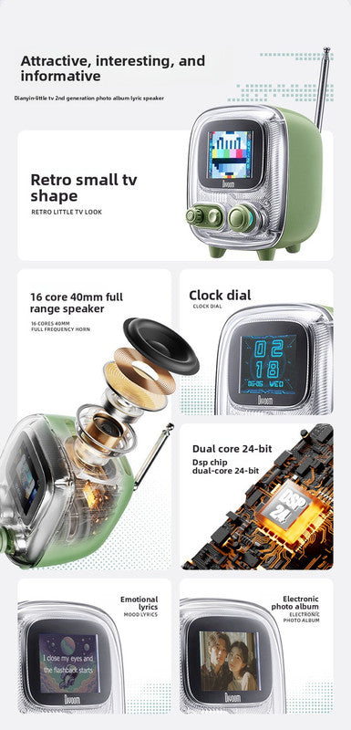 Pink Retro Pixel Art Bluetooth Speaker Smart Desktop Audio with LED Display DIY Animation Alarm Clock and Mini Games