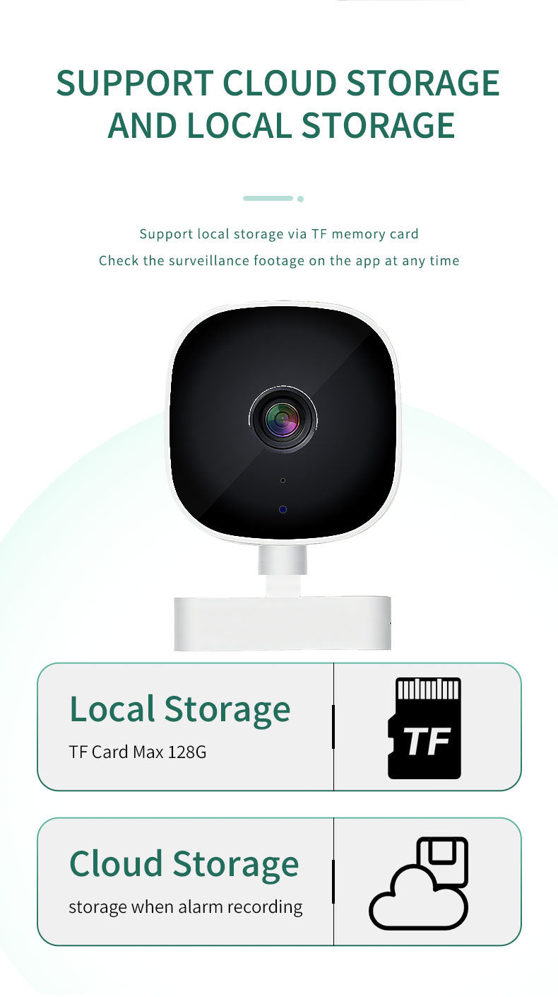 White Smart Indoor Security Camera 3MP HD WiFi Wireless Monitor with Night Vision Two-Way Audio & Motion Detection Ideal for Ba Pet & Home Office