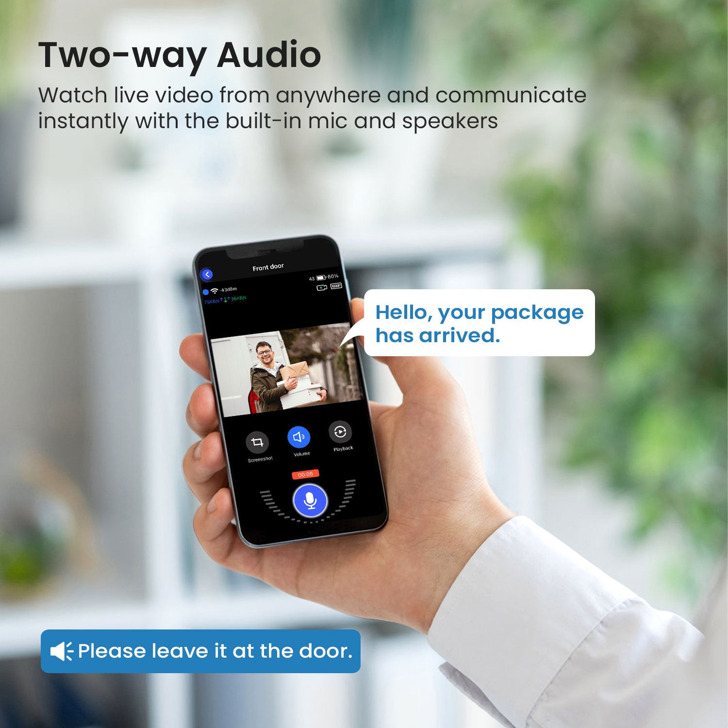 T50 Black 1080P Wireless Video Doorbell Camera with USB Chime Smart WiFi Security System 2-Way Audio Night Vision Motion Detection IP65 Waterproof