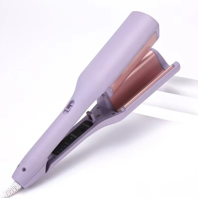 32mm French Style Hair Waver Curler Mermaid Waves Iron V-Shape Barrel Negative Ion Fast Heating Styling Tool Pink AU Plug