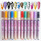 12 Piece Nail Art Graffiti Pen Set Acrylic Fine Tip Paint Markers for DIY Manicure & Salon Designs Waterproof Quick Dry