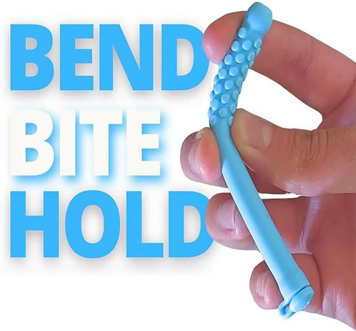 5 Pack Mint Essential Oil Breathing Sticks Silicone Chew Tubes for Oral Fixation Stress Relief & Quit Smoking Support Blue