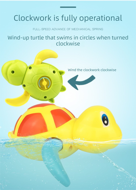 Three-Piece Wind-Up Swimming Turtle Bath Toy Set (Yellow, Green, and Blue Colors), Adorable Floating Turtle Combo, Fun Water Play Toy, Ideal Gift for Infants and Toddlers
