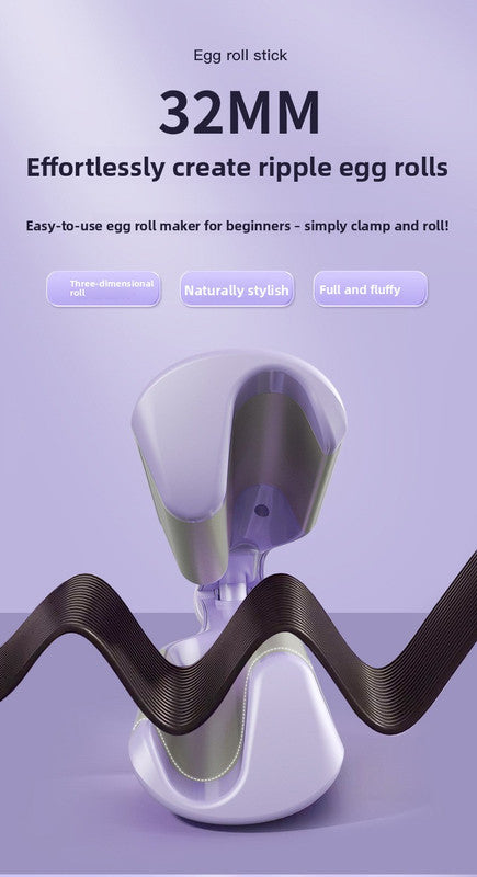 32mm French Style Deep V Hair Waver Mermaid Curls Iron Fast Heating Ceramic Styling Tool for Big Waves Pink AU Plug