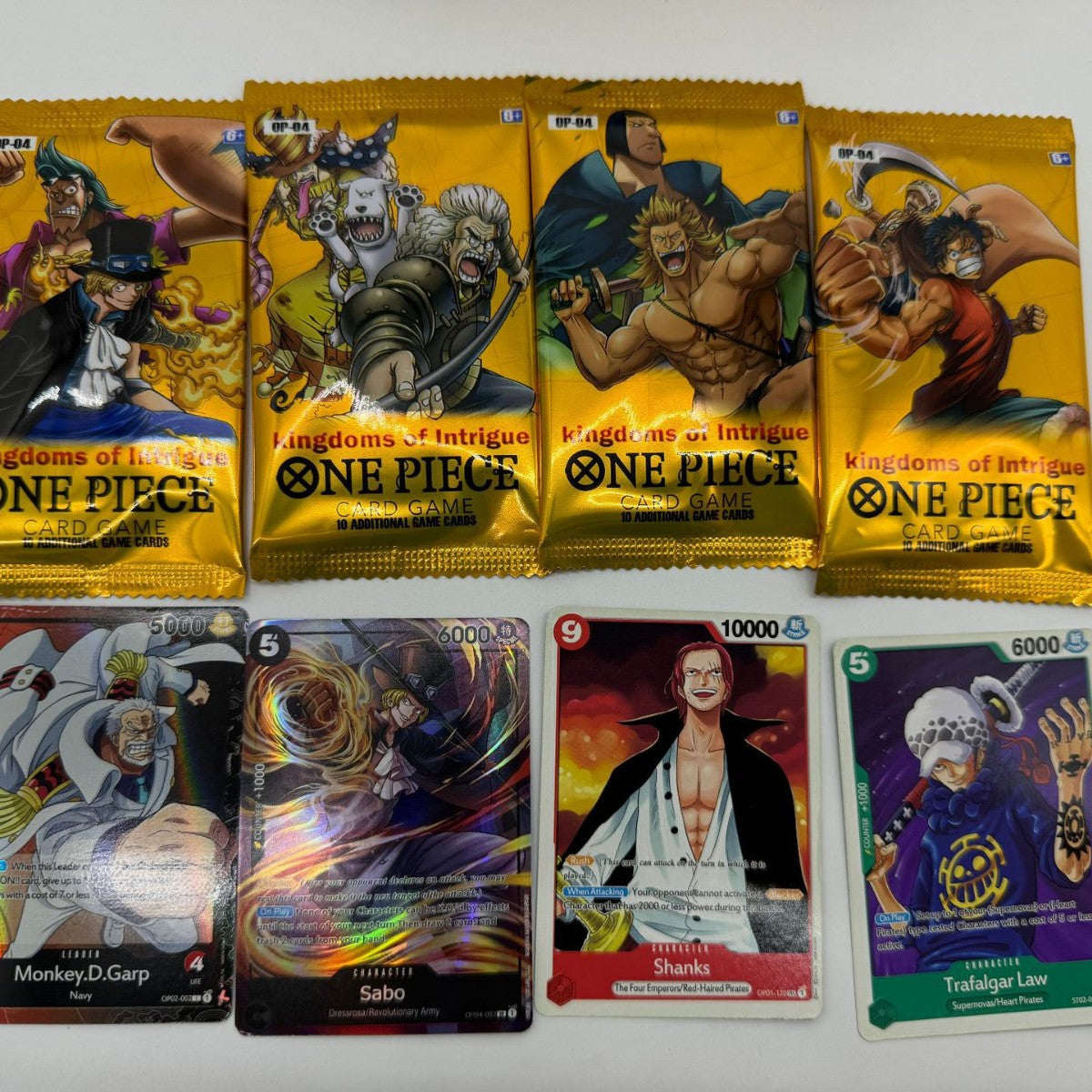 One Piece Themed Trading Card Game 300 Pieces Booster Box Set Kingdoms of Intrigue Anime Battle Collectibles Featuring Sabo Zoro and Sanji Yellow Edition